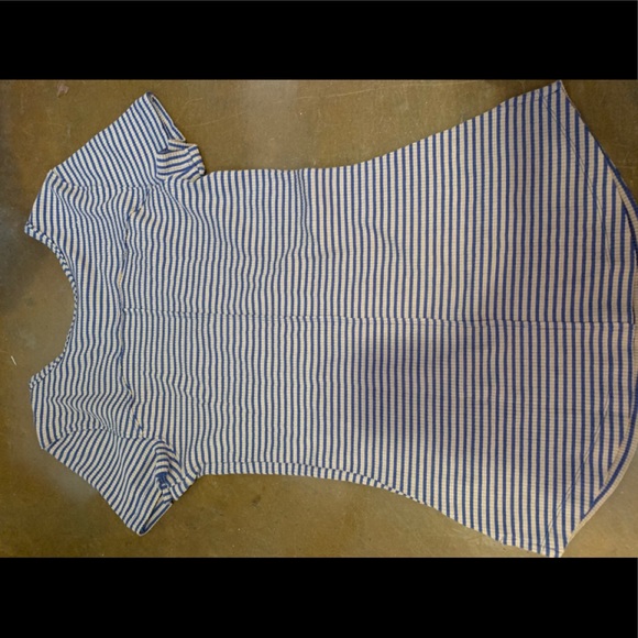 Free People Frenchie Cutout Ribbed Top Tan & Blue - Picture 7 of 8